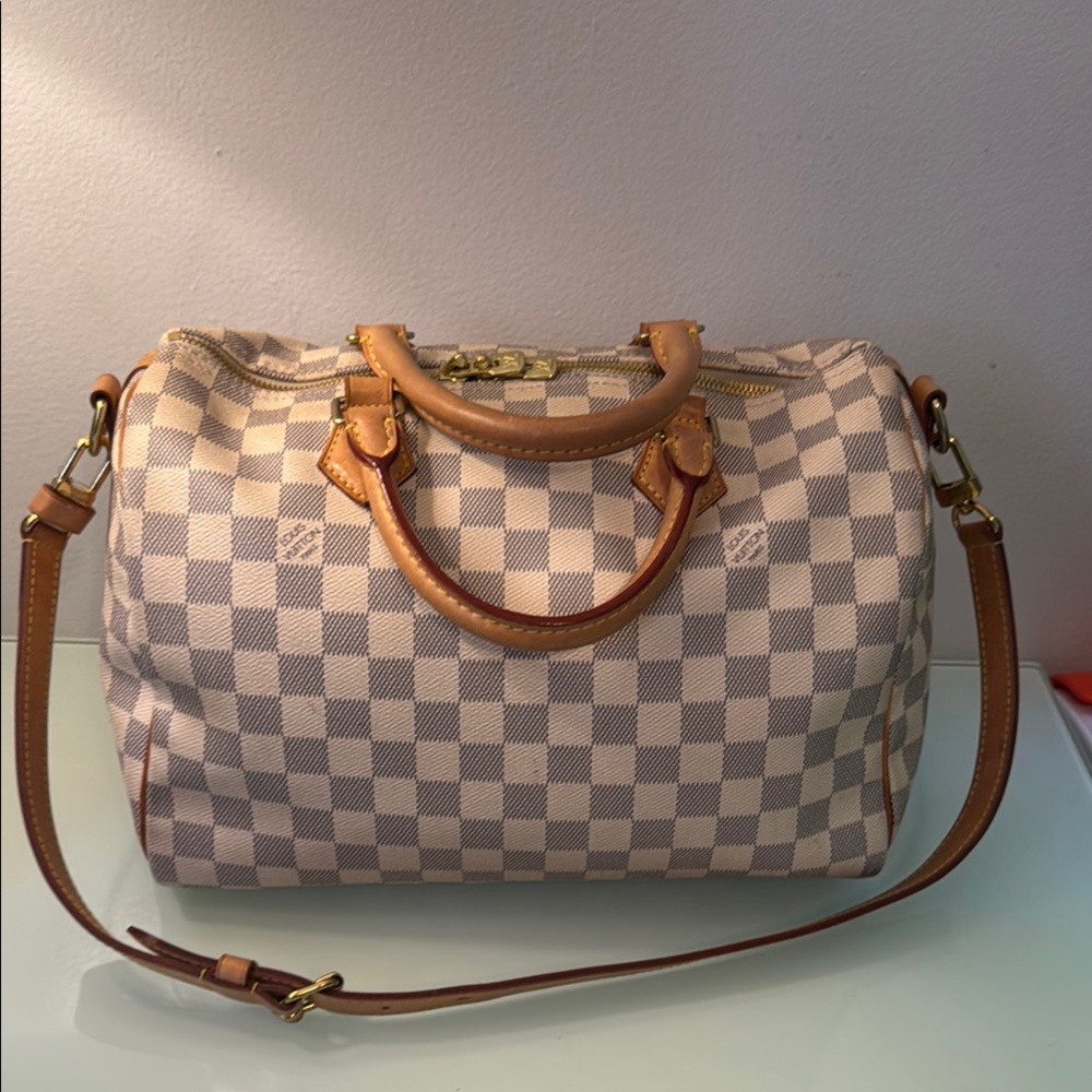 Louis Vuitton Tan and Cream Satchel